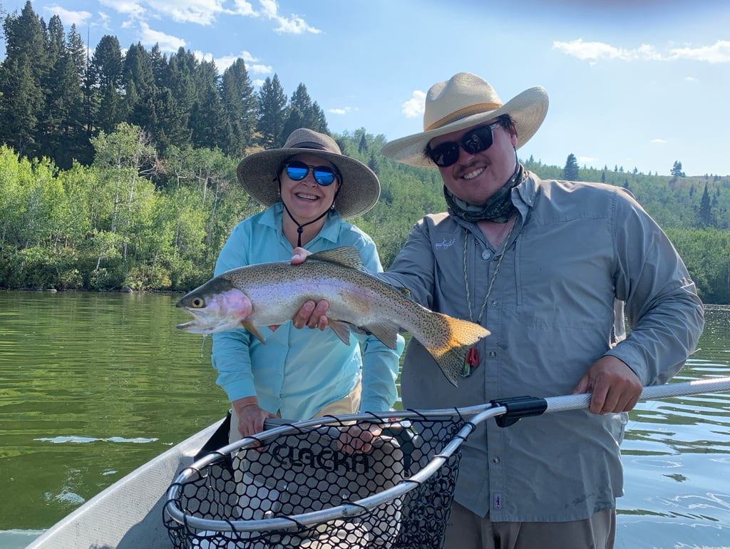 Enjoying a private lake north of Yellowstone